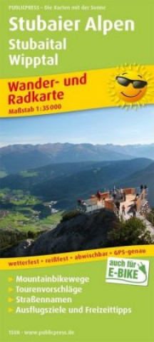 Prasa Stubaier Alpen / Stubaital / Wipptal hike & bike map 