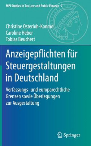 Könyv Anzeigepflichten Fur Steuergestaltungen in Deutschland Christine Osterloh-Konrad