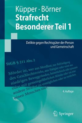 Libro Strafrecht Besonderer Teil 1 Georg Küpper