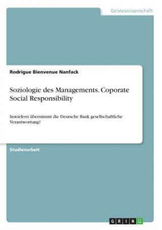 Kniha Soziologie des Managements. Coporate Social Responsibility Rodrigue Bienvenue Nanfack