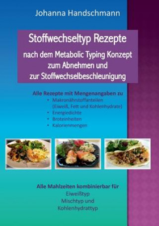 Könyv Stoffwechseltyp Rezepte nach dem Metabolic Typing Konzept zum Abnehmen und zur Stoffwechselbeschleunigung Johanna Handschmann