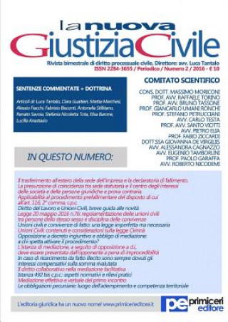 Kniha La Nuova Giustizia Civile (Numero 2, Anno 2016) LUCA TANTALO