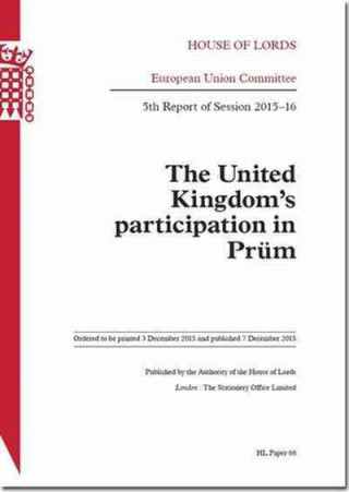 Book United Kingdom's Participation in Prm: House of Lords Paper 66 Session 2015-16 The Stationery Office