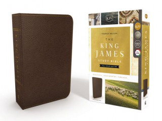 Книга KJV, The King James Study Bible, Bonded Leather, Brown, Red Letter, Full-Color Edition Thomas Nelson