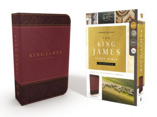 Книга KJV, The King James Study Bible, Leathersoft, Burgundy, Red Letter, Full-Color Edition Thomas Nelson