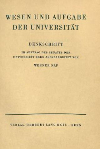 Libro Wesen und Aufgabe der Universitaet Werner Näf