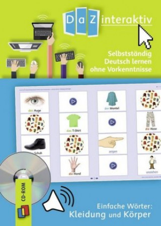 Digital Selbstständig Deutsch lernen ohne Vorkenntnisse - einfache Wörter: Kleidung und Körper (Schullizenz) 