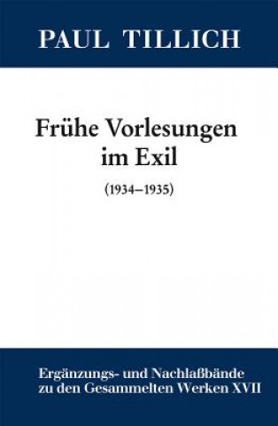 Kniha Frühe Vorlesungen im Exil Erdmann Sturm