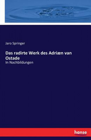 Книга radirte Werk des Adriaen van Ostade JARO SPRINGER