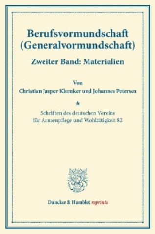 Knjiga Berufsvormundschaft (Generalvormundschaft). Christian Jasper Klumker