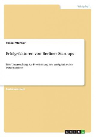 Kniha Erfolgsfaktoren von Berliner Start-ups Pascal Werner