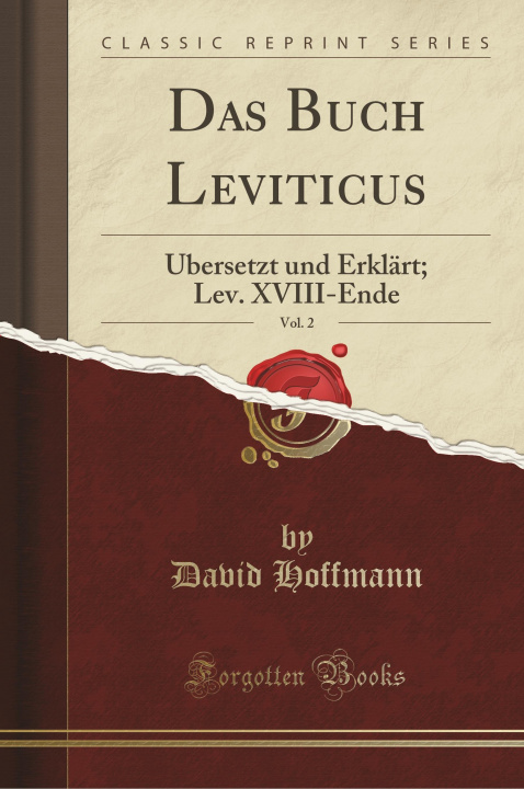 Kniha Das Buch Leviticus, Vol. 2 David Hoffmann