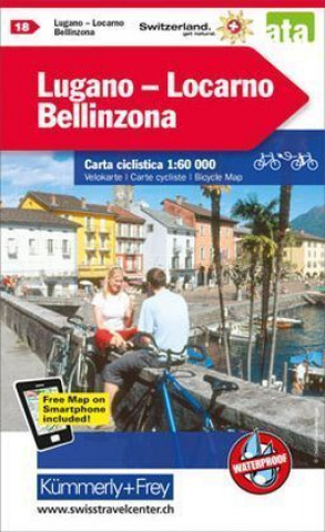 Tlačovina Radwanderkarte Lugano - Locarno - Bellinzona  mit Ortsindex (18) 