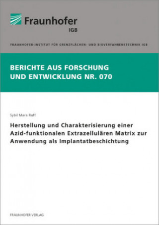 Carte Herstellung und Charakterisierung einer Azid-funktionalen Extrazellulären Matrix zur Anwendung als Implantatbeschichtung. Sybil Mara Ruff