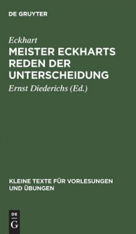 Kniha Meister Eckharts Reden der Unterscheidung Eckhart