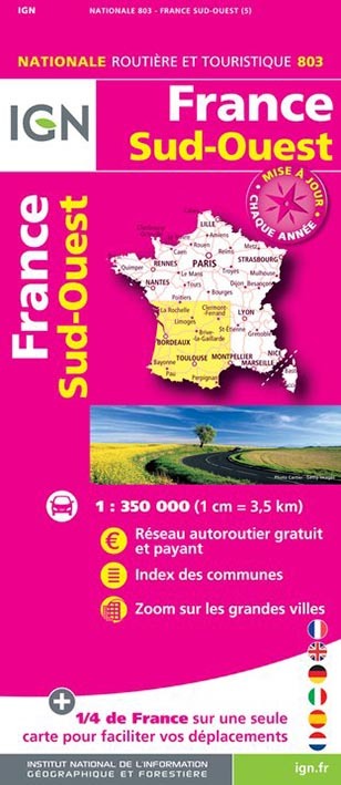Tiskanica France Sud-Ouest 2017 1 : 350 000 