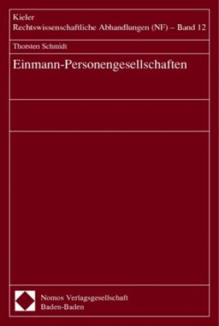 Kniha Einmann-Personengesellschaften Thorsten Schmidt