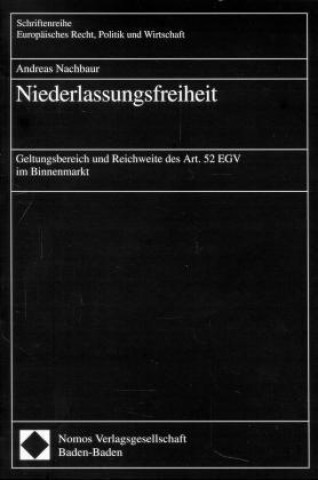 Kniha Niederlassungsfreiheit Andreas Nachbaur