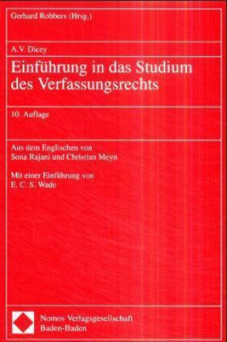 Kniha Einführung in das Studium des Verfassungsrechts A. V. Dicey