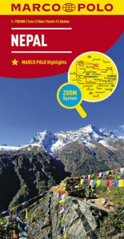 Materiale tipărite MARCO POLO Länderkarte Nepal 1:750 000 