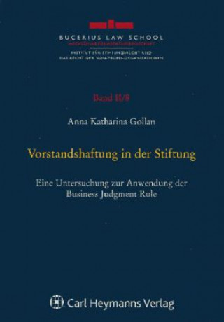 Kniha Vorstandshaftung in der Stiftung Anna K. Gollan