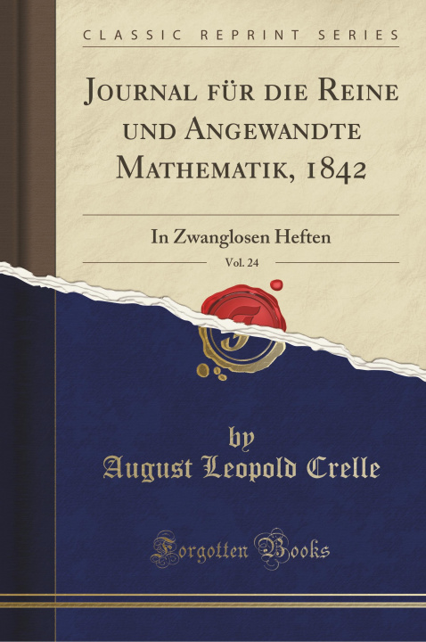 Carte Journal für die Reine und Angewandte Mathematik, 1842, Vol. 24 August Leopold Crelle