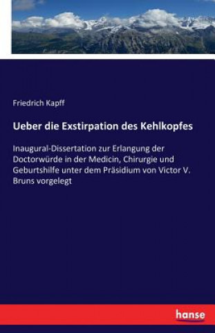 Carte Ueber die Exstirpation des Kehlkopfes Friedrich Kapff
