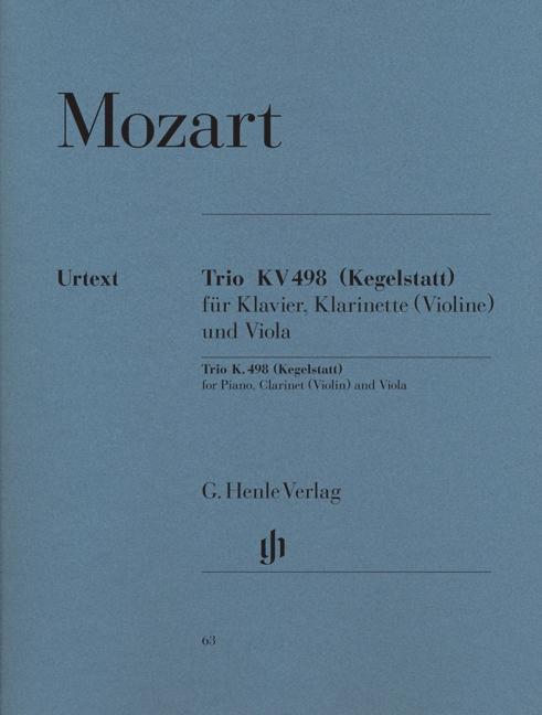 Kniha Mozart, Wolfgang Amadeus - Trio Es-Dur KV 498 (Kegelstatt) Wolfgang Amadeus Mozart