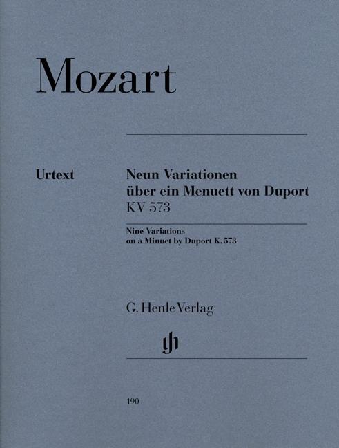 Kniha Neun Variationen über ein Menuett von Duport KV 573 Wolfgang Amadeus Mozart