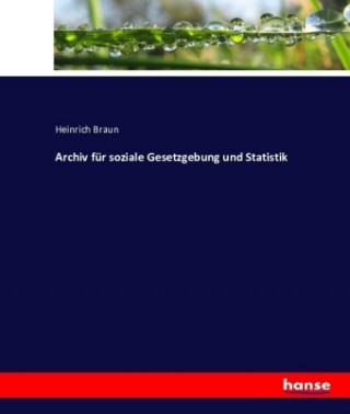 Buch Archiv für soziale Gesetzgebung und Statistik Heinrich Braun