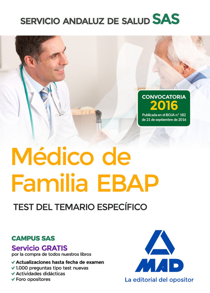 Kniha Médico de Familia EBAP del Servicio Andaluz de Salud. Test 