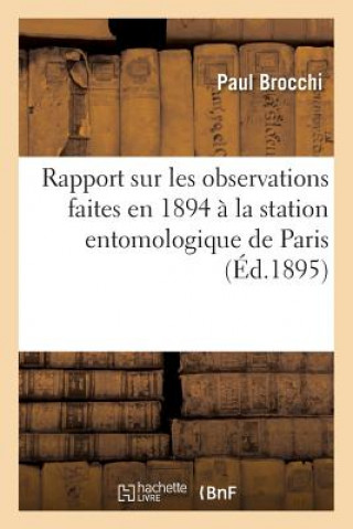 Carte Rapport Sur Les Observations Faites En 1894 A La Station Entomologique de Paris Brocchi-P