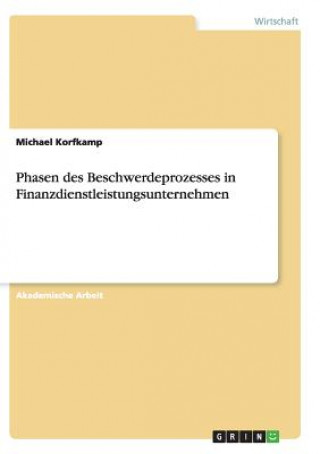 Könyv Phasen des Beschwerdeprozesses in Finanzdienstleistungsunternehmen Michael Korfkamp