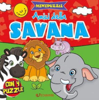 Книга Amici della savana. Minipuzzle 