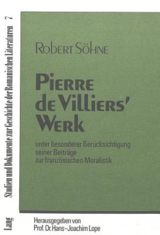 Książka Pierre de Villiers' Werk Robert Söhne