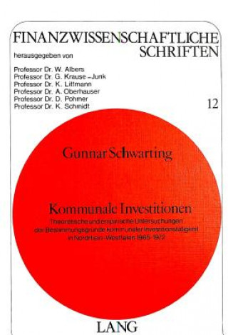 Kniha Kommunale Investitionen Gunnar Schwarting