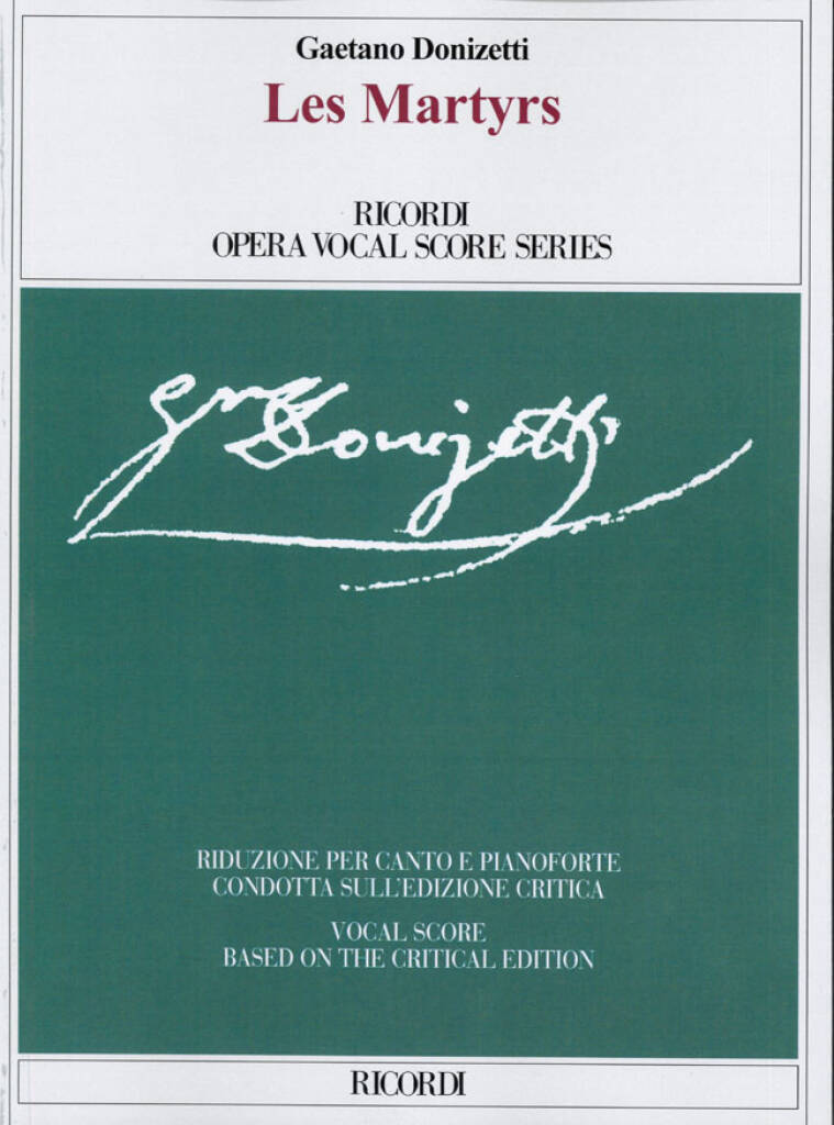 Libro Les Martyrs Gaetano Donizetti