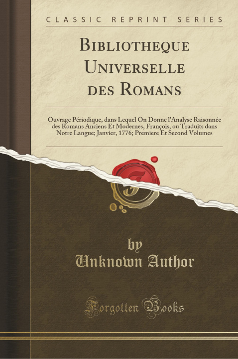 Kniha Bibliotheque Universelle des Romans Unknown Author