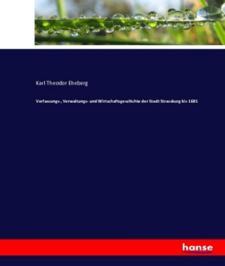 Kniha Verfassungs-, Verwaltungs- und Wirtschaftsgeschichte der Stadt Strassburg bis 1681 Karl Theodor Eheberg