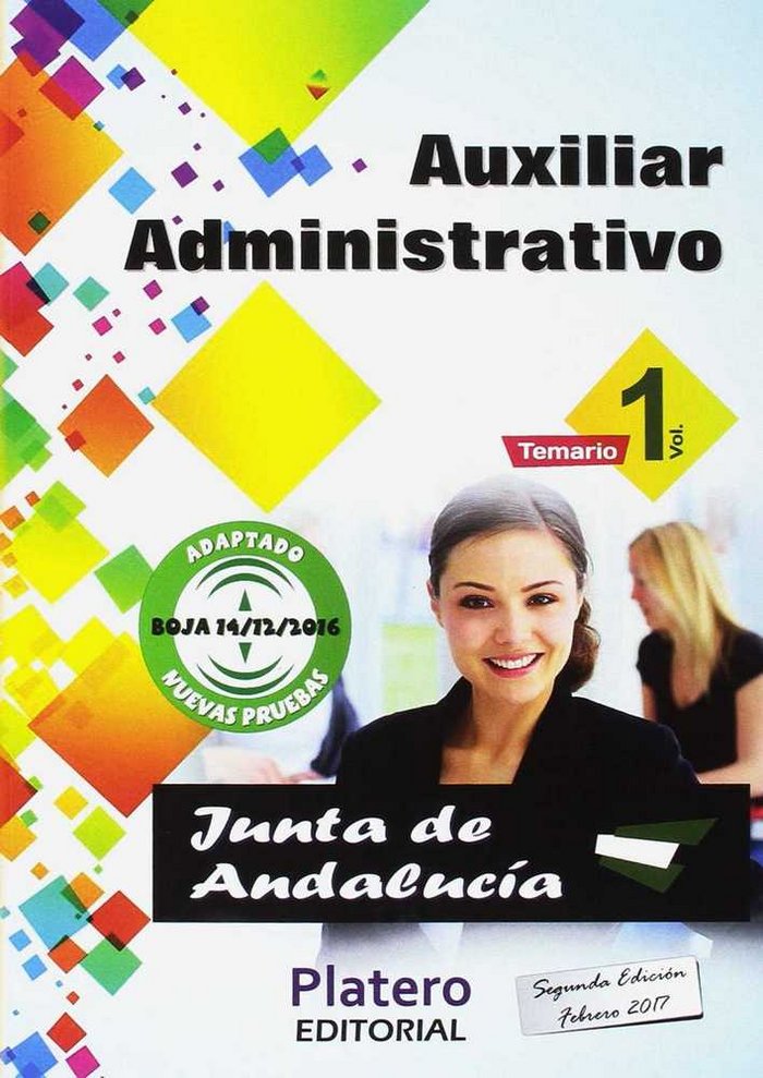 Książka AUXILIAR ADMINISTRATIVO JUNTA DE ANDALUCIA TURNO LIBRE TEMARIO VOL 1 2016 