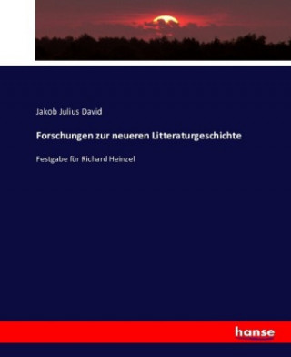 Könyv Forschungen zur neueren Litteraturgeschichte Jakob Julius David