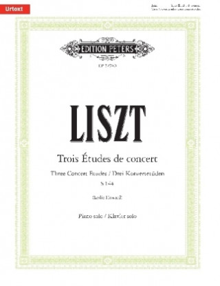 Knjiga TROIS TUDES DE CONCERT PIANO 2 HANDS Franz Liszt