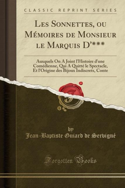 Carte Les Sonnettes, ou Mémoires de Monsieur le Marquis D'*** Jean-Baptiste Guiard de Servigné
