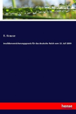 Buch Invalidenversicherungsgesetz für das deutsche Reich vom 13. Juli 1899 R. Krause