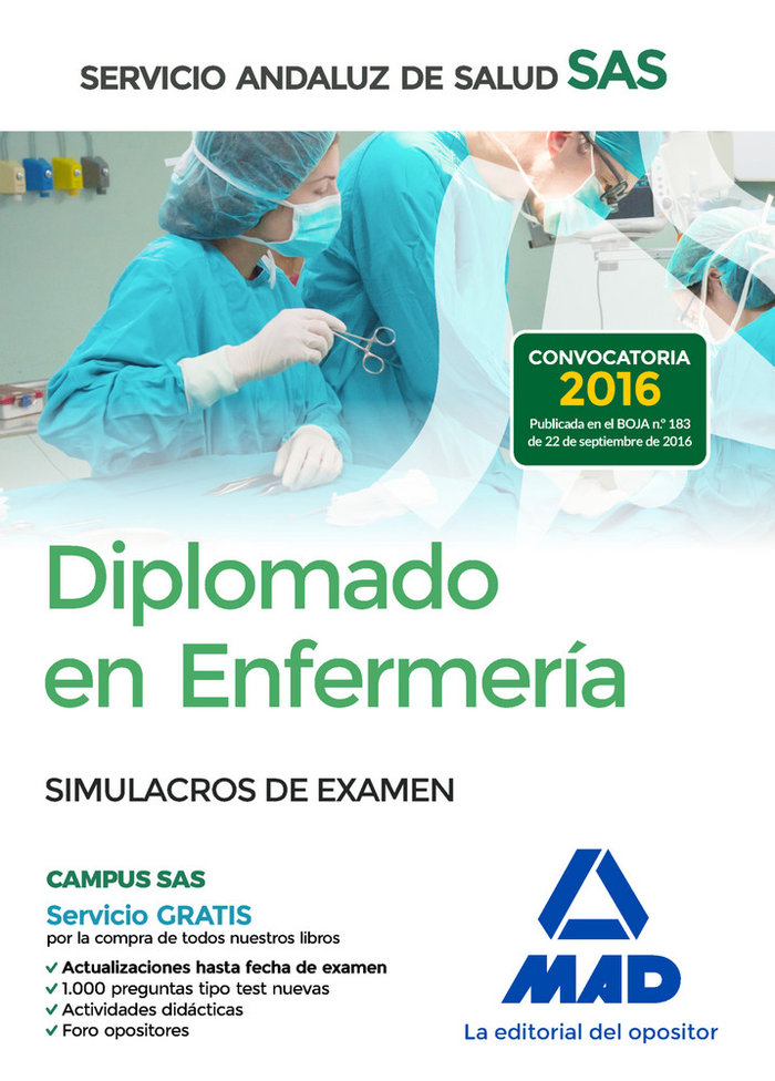 Kniha Diplomado en Enfermería del Servicio Andaluz de Salud. Simulacros de examen 