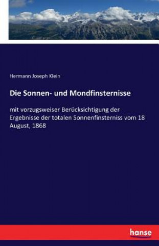 Kniha Sonnen- und Mondfinsternisse Hermann Joseph Klein