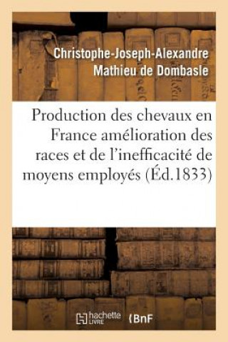 Carte Production Des Chevaux En France l'Amelioration Des Races Et de l'Inefficacite Des Moyens Employes MATHIEU DE DOMBASLE-