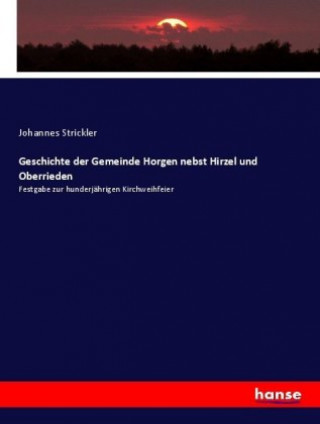 Kniha Geschichte der Gemeinde Horgen nebst Hirzel und Oberrieden Johannes Strickler