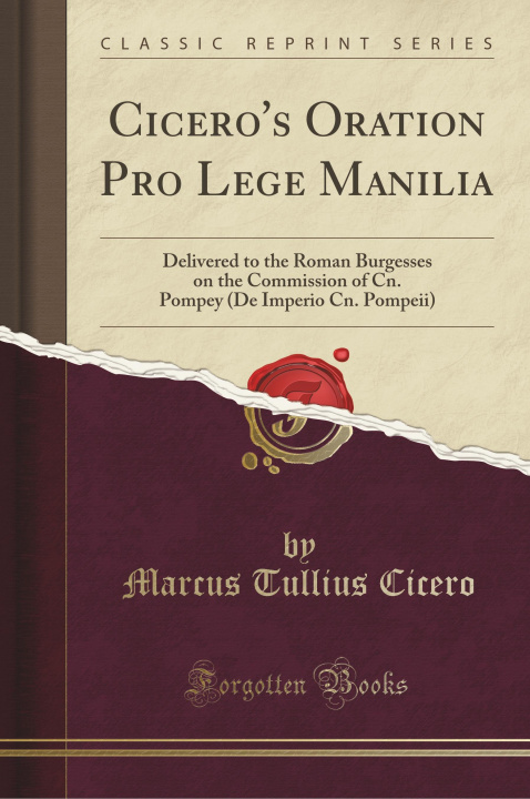 Book Cicero's Oration Pro Lege Manilia Marcus Tullius Cicero
