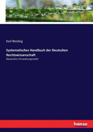 Kniha Systematisches Handbuch der Deutschen Rechtswissenschaft KARL BINDING